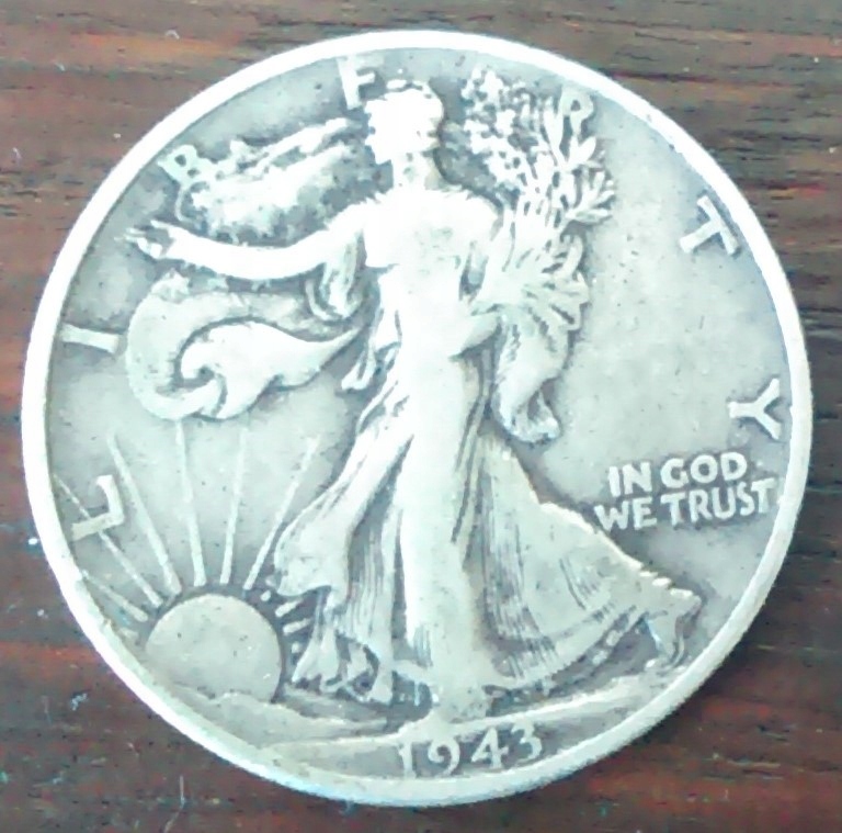 1/2 dolara half dollar USA 1943'
