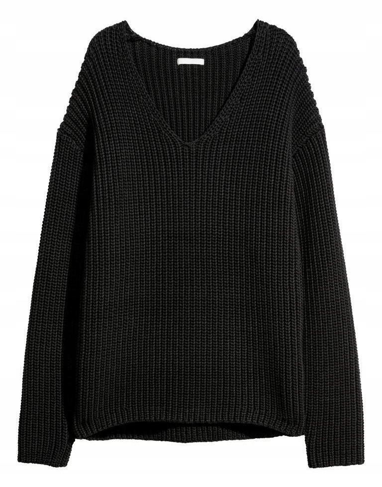 K5A078 H&M__MJ9 GRUBY SWETER DEKOLT__S