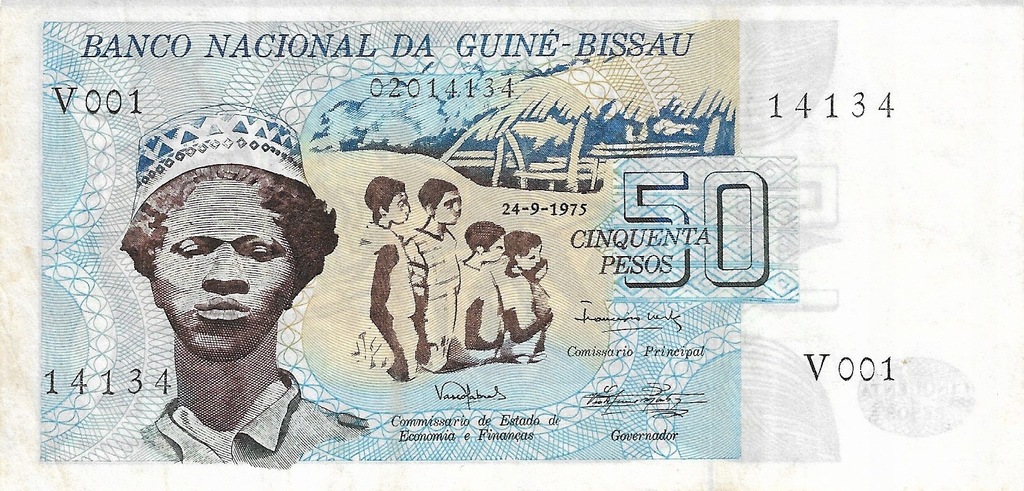 Gwinea Bissau 50 pesos 1975r. rzadszy