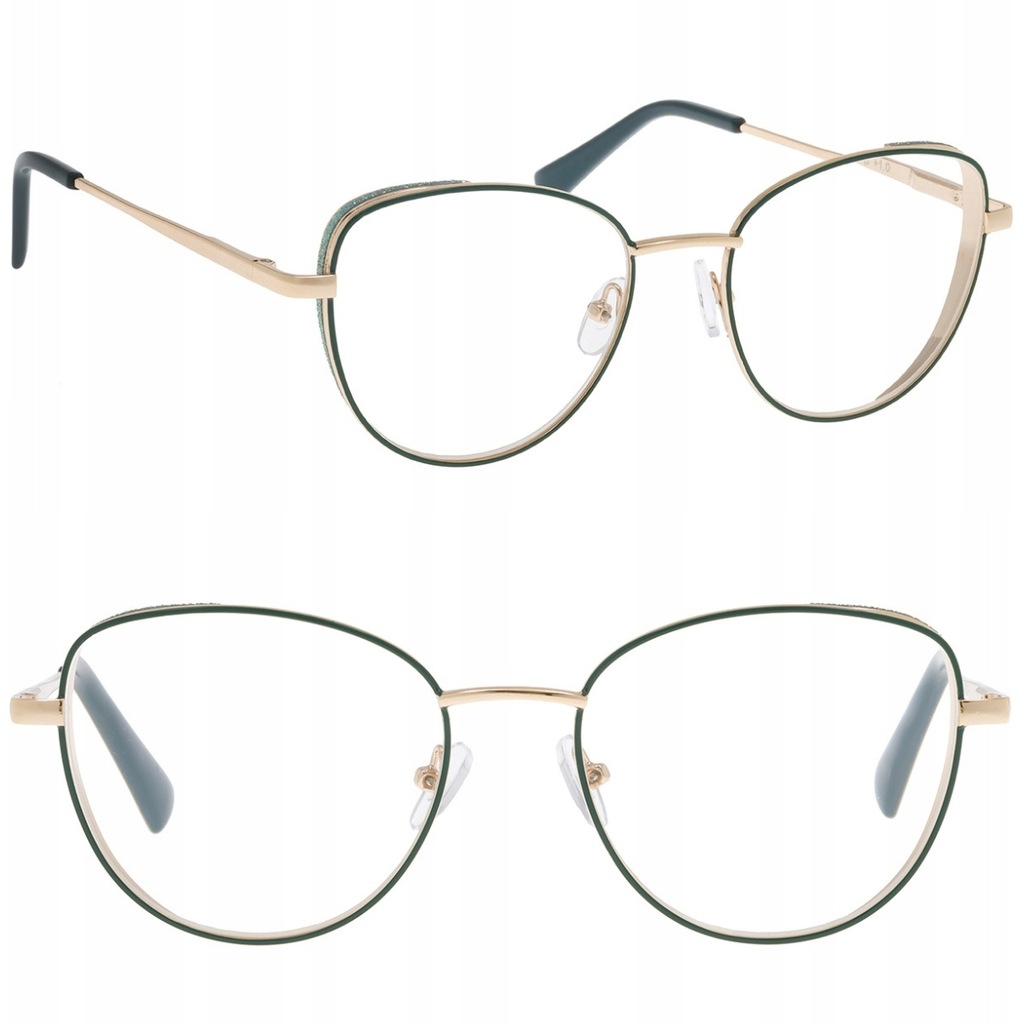 Okulary do czytania damskie złote Korekcyjne Plusy Brilo RE040-B +3,50