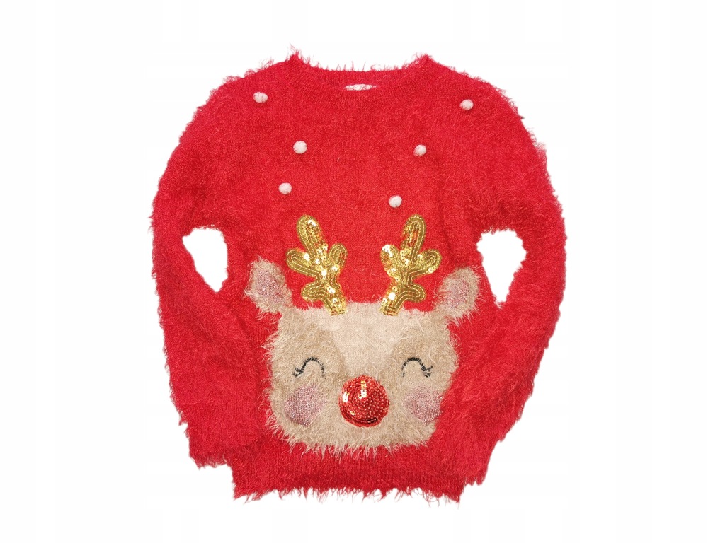 GEORGE*Świąteczny sweterek z RENIFEREM 3-4 L 104 cm
