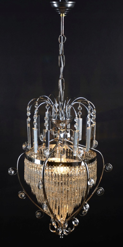 Lampa srebrna fontanna kryształy Hiszpania 60-146