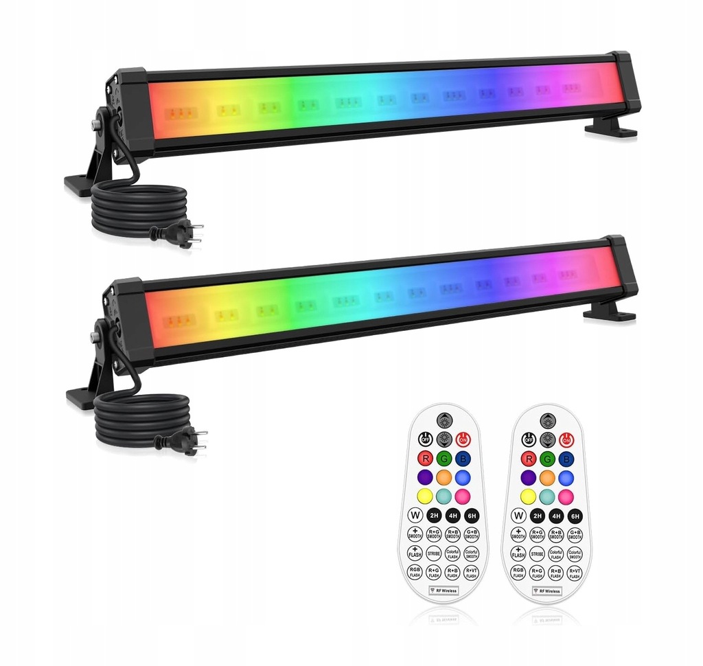 REFLEKTOR LAMPA ZEWNĘTRZNA LED ZESTAW 2 SZTUK RGB wodoodporna IP66 + pilot