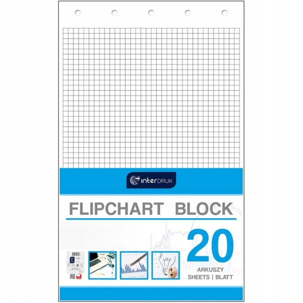 Blok do flipcharta 100x65cm 20k kratka INTERDRUK
