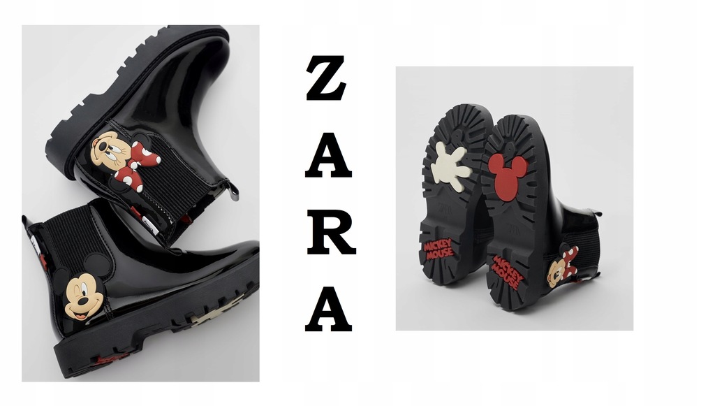 **ZARA**Lakierowane BOTKI Z MYSZKĄ MIKI NOWE!