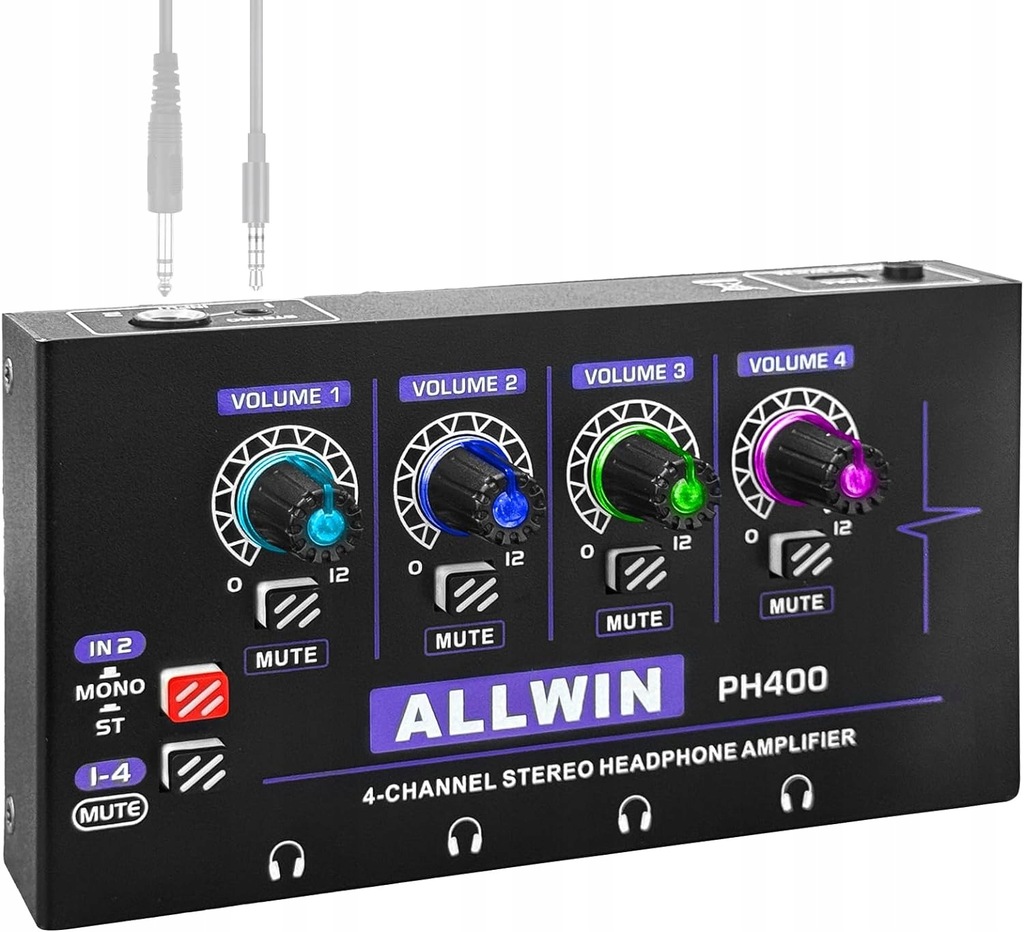 Wzmacniacz słuchawkowy Allwin PH400 4-kanałowy