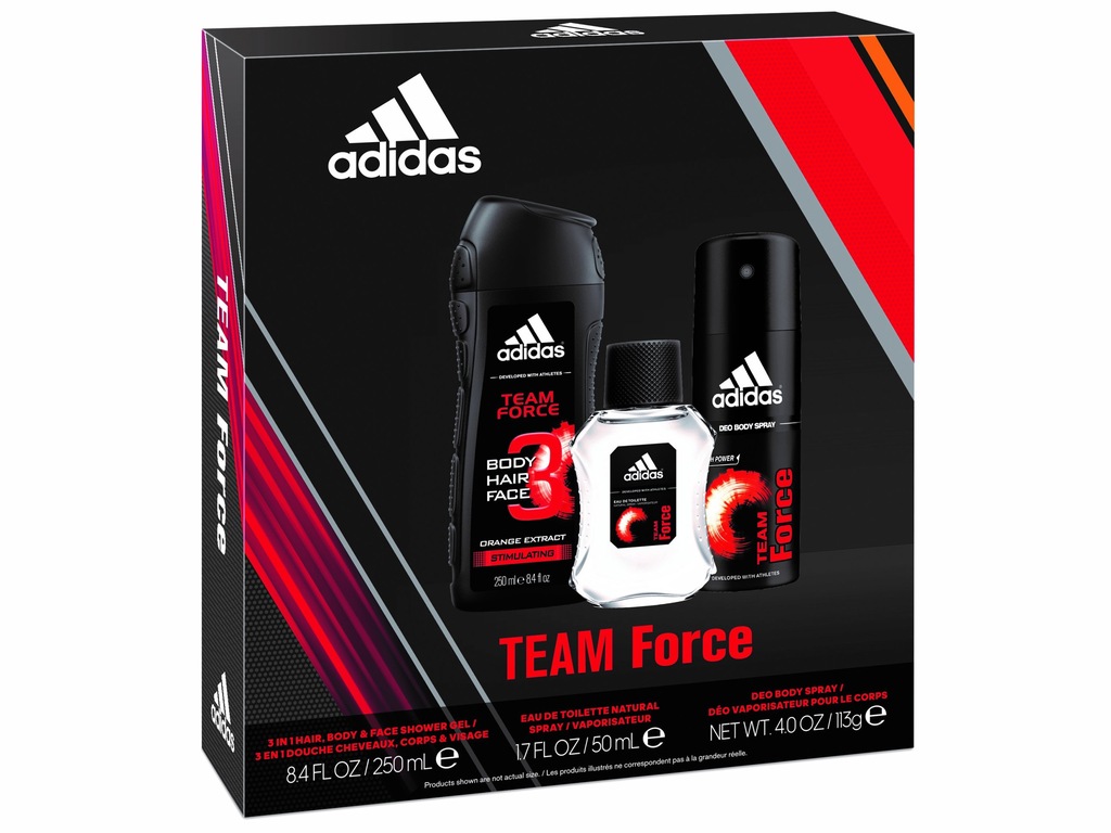 adidas Team Force Żel Dezodorant Woda toaletowa US
