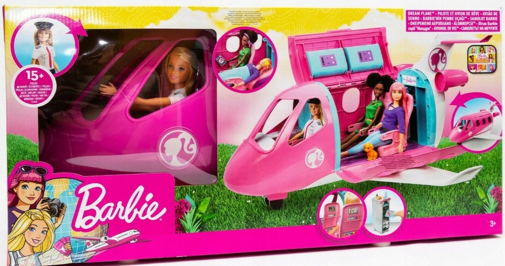 BARBIE GJB33 WIELKI SAMOLOT   LALKA PILOTKA PIESEK - 13024903651 ...