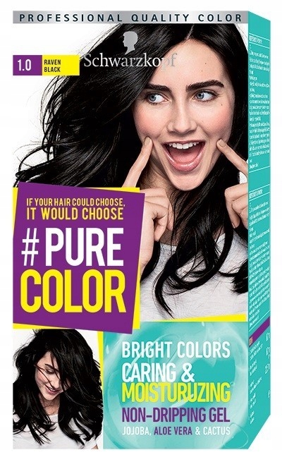 Schwarzkopf Pure Color Farba w żelu 1.0 Raven Blac