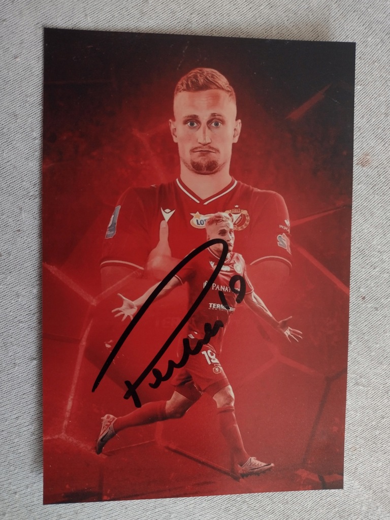 Zdjęcie 10x15 autograf Ekstraklasa Widzew Łódź sezon 23/24 Pawłowski