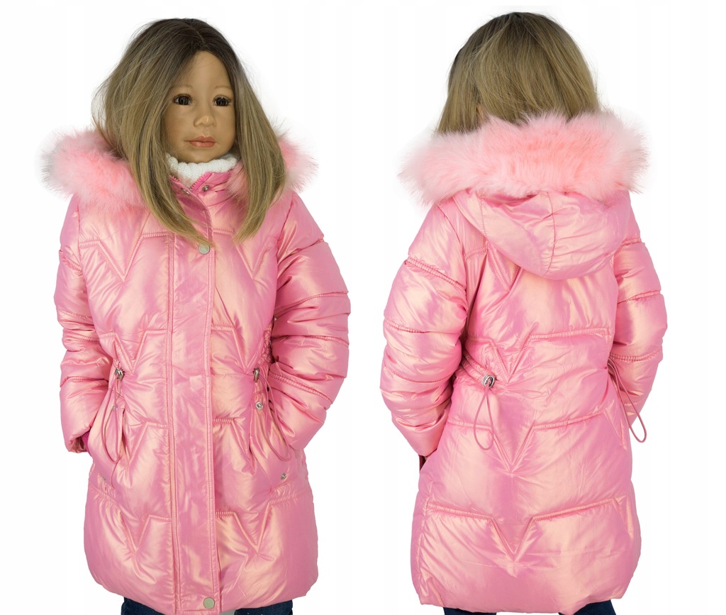 XZ307 Puchowa kurtka zimowa płaszczyk zima 116/122 - 12615670502