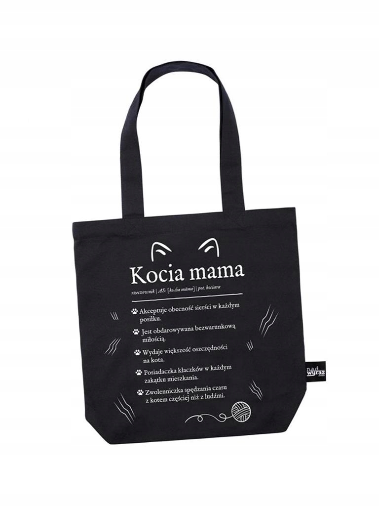 TORBA BAWEŁNIANA CZARNA KOCIA MAMA