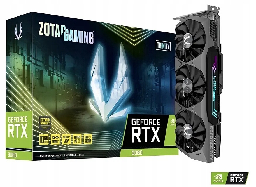 SUPER STAN - ZOTAC GeForce RTX 3080 Trinity OC 10GB LHR 10 GB GWARANCJA