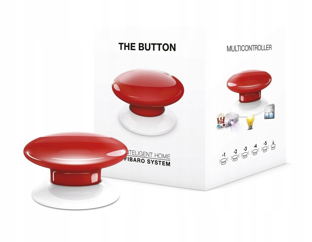 FIBARO Przycisk The Button FGPB-101-3 ZW5 Bluetooth, Z-Wave kolor czerwony