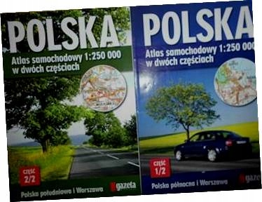 Polska atlas samochodowy 2 cz. zestaw -