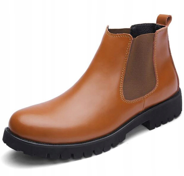 Męskie Zimowe Krótkie Buty Botki z Futerkiem 40