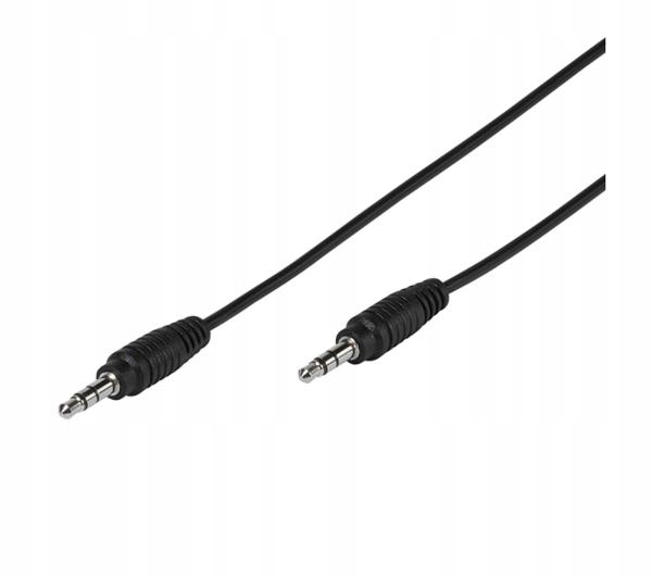 Kabel analogowy audio Vivanco 1m jack 3,5mm Czarny