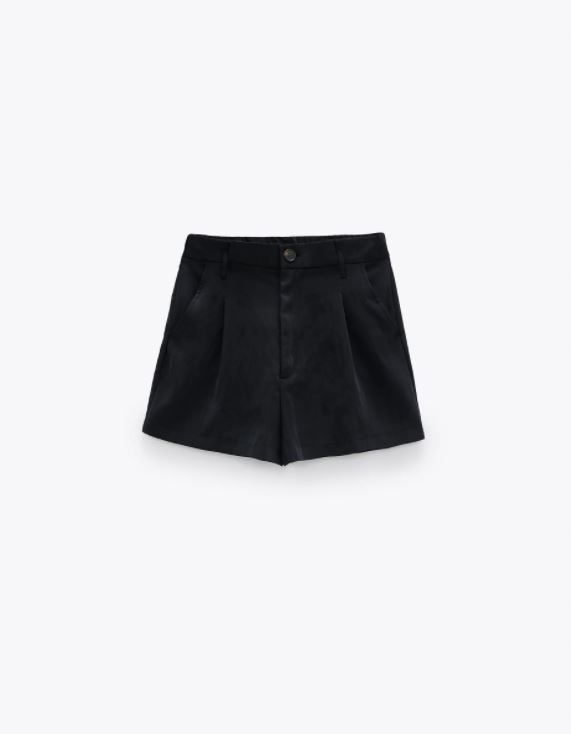 Zara Woman Sp\u00f3dnico-spodenki czarny W stylu casual Moda Krótkie spodnie Spódnico-spodenki 