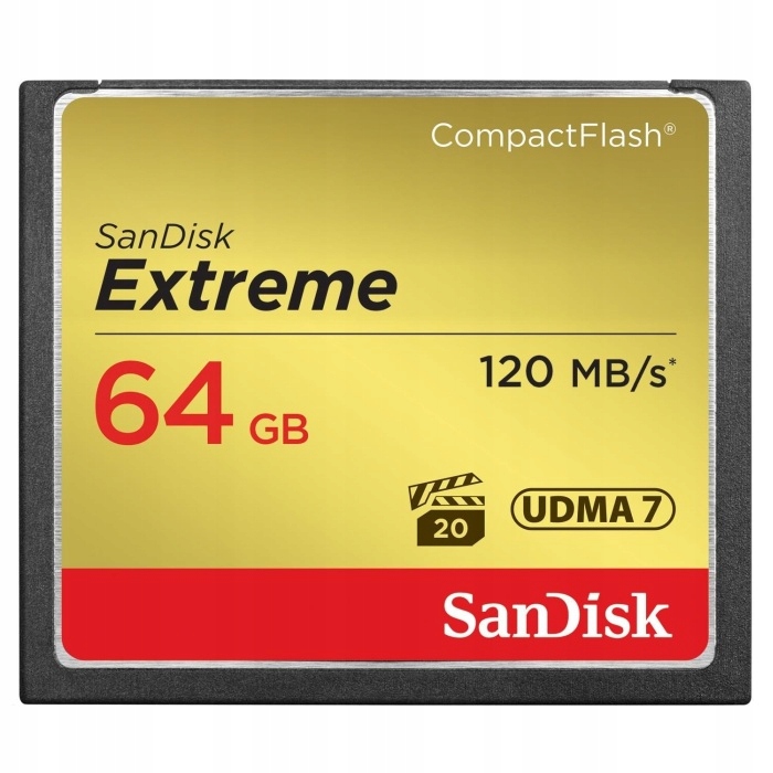 Купить Карта памяти Compact Flash SANDISK Extreme 64 ГБ 120/85: отзывы, фото, характеристики в интерне-магазине Aredi.ru