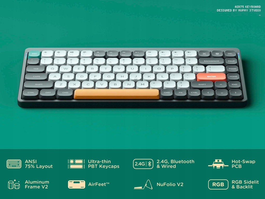 Купить Беспроводная механическая клавиатура NUPHY Air75: отзывы, фото, характеристики в интерне-магазине Aredi.ru