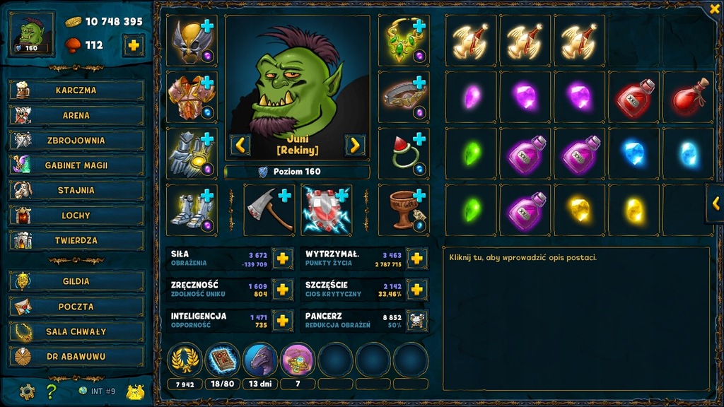 100+ GRZYBÓW 160 lvl [E-MAIL] Shakes and Fidget S9
