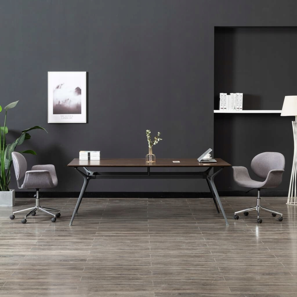 VidaXL Obrotowe krzesło biurowe, szare, tapicerowa