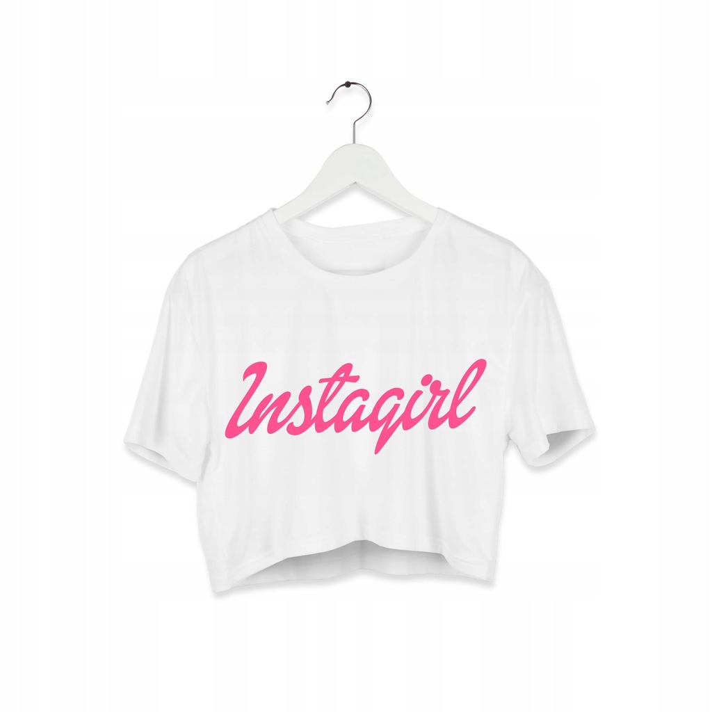 Top Crop bluzka t-shirt krótki nadrukiem Instagirl