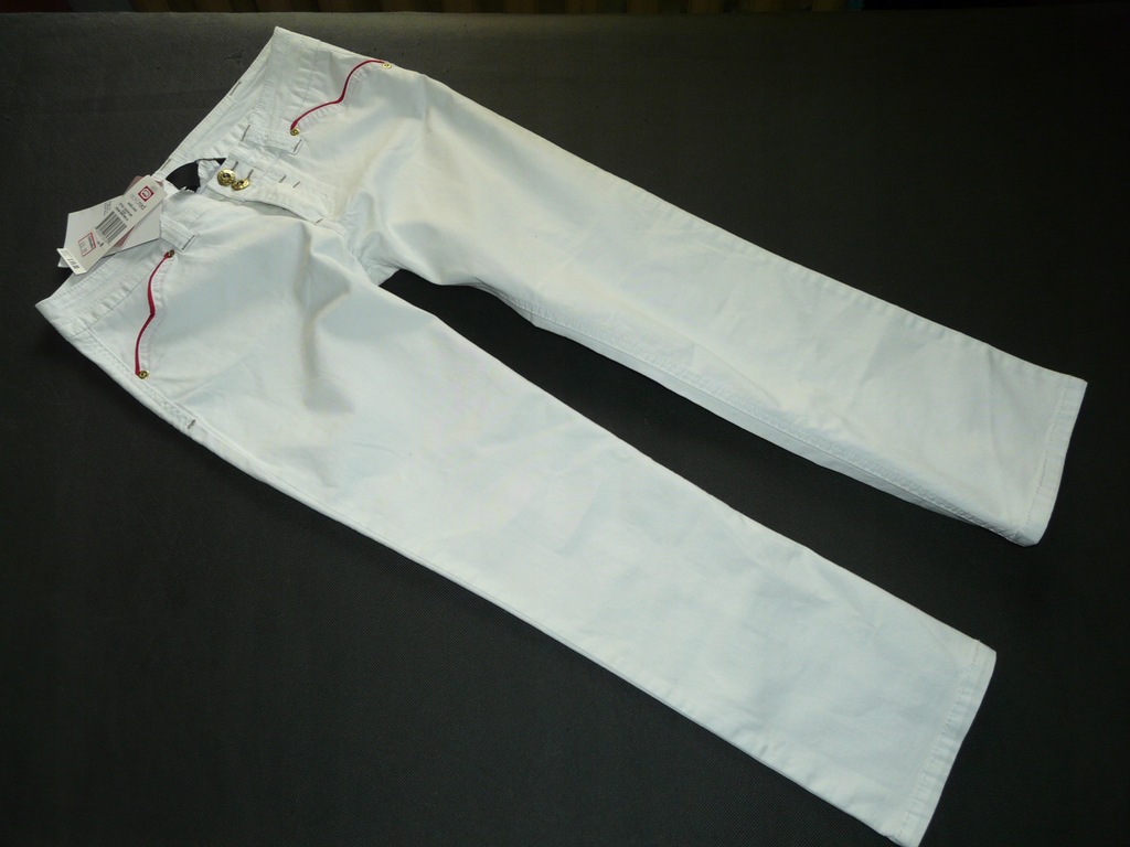 ECKO RED białe proste jeansy nad kostkę NOWE 36/38