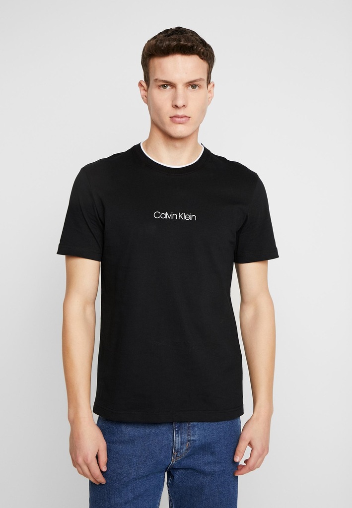 CALVIN KLEIN T-SHIRT MĘSKI CZARNY Z LOGO 2XL 1BPD