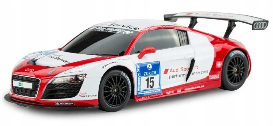 Audi R8 LMS 1:18 RTR z prawdziwą kierownicą (zasil