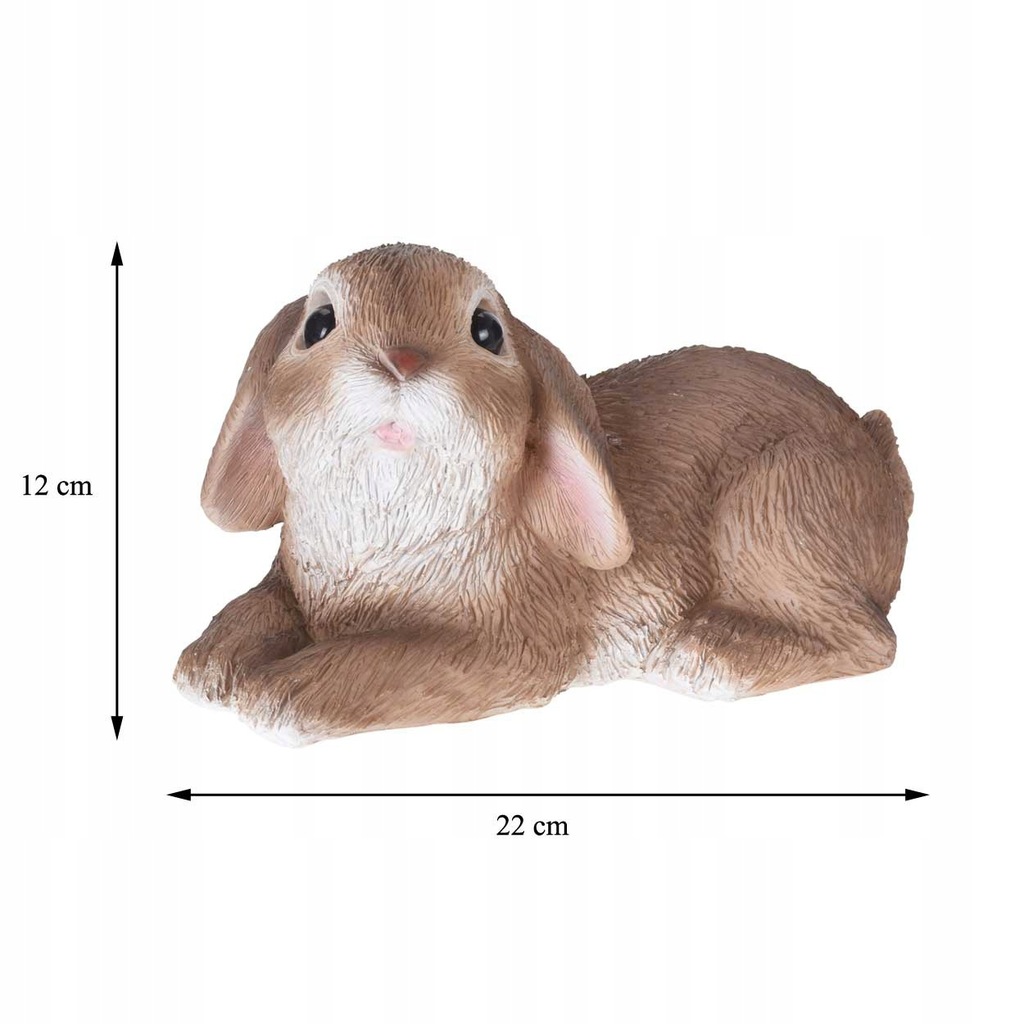 Figurka ogrodowa królik leżący brąz - 12369881298 - oficjalne archiwum  Allegro