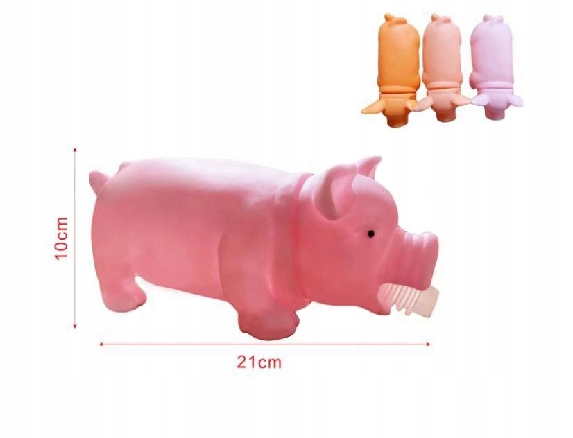 Zabawka chrumkająca dla psa / gryzak dla psa - świnka dł. 21 cm, mix koloró