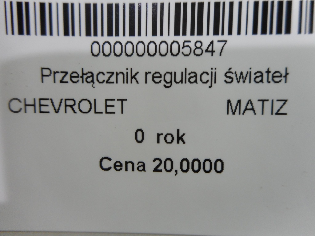 Przełącznik Regulacji Świateł Chevrolet Matiz - 7276656840 - Oficjalne Archiwum Allegro