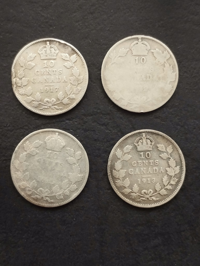 Zestaw Kanada 10 centów 1913-1919