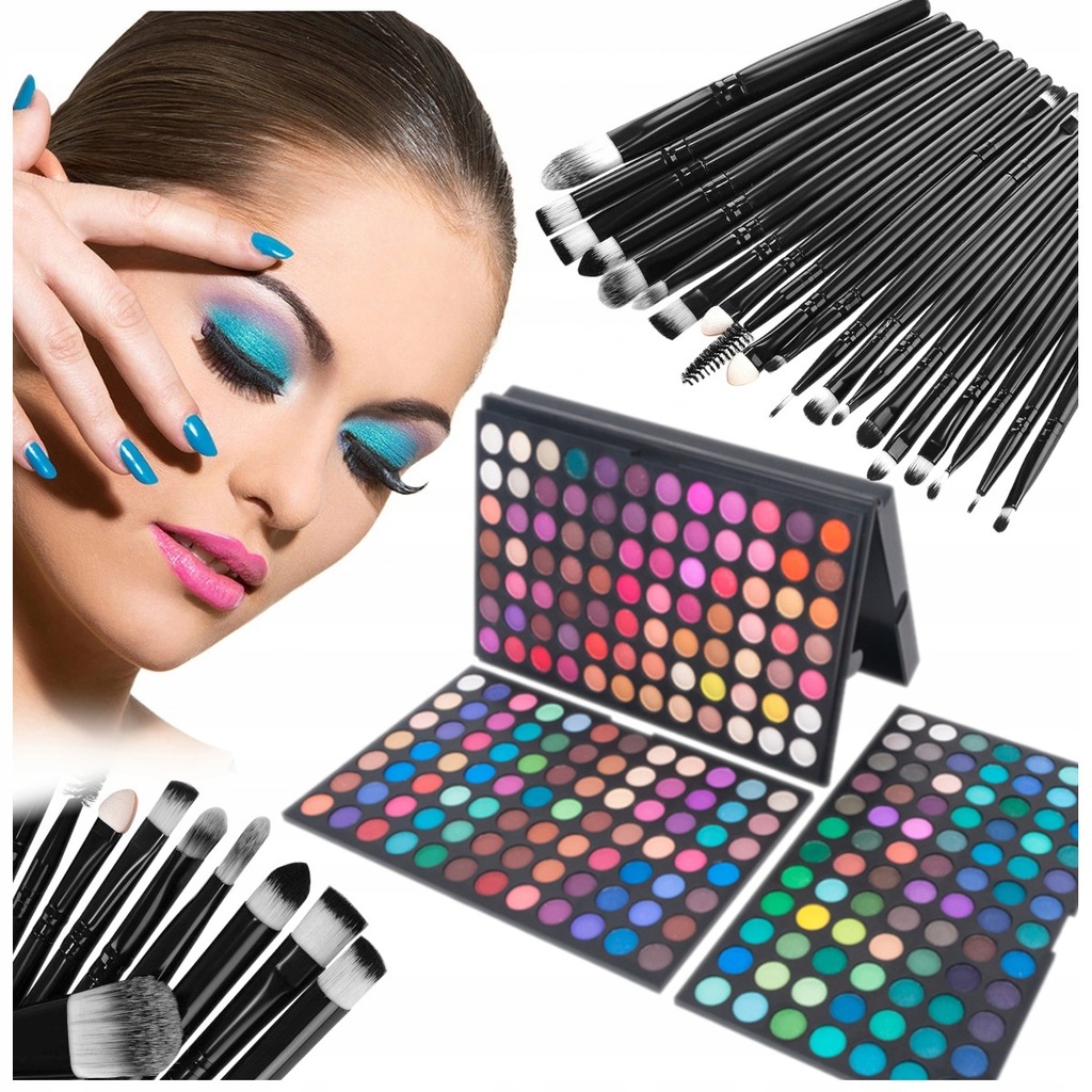 PALETA CIENI 252 KOLORY MAKIJAŻU POWIEK + PĘDZLE