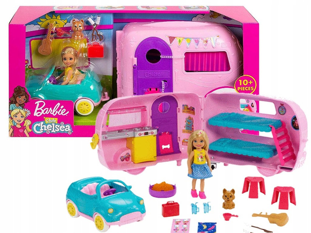 LALKA BARBIE CHELSEA AUTO + PRZYCZEPA KEMPINGOWA 11292994380