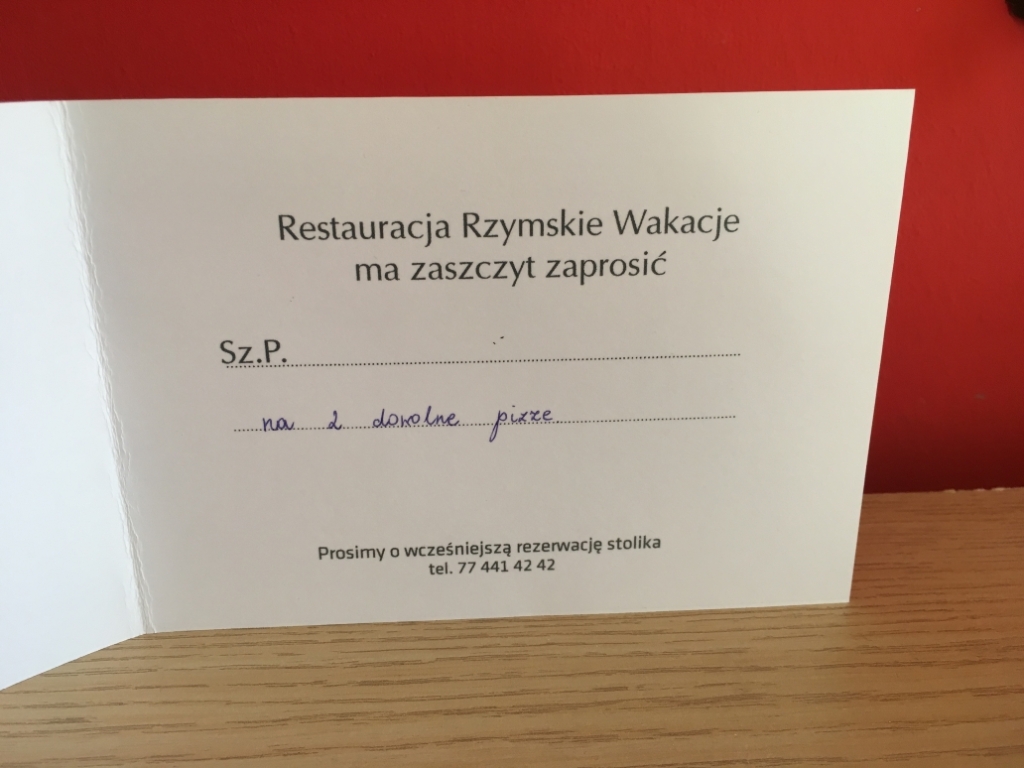 Voucher Rzymskie Wakacje Opole Pizza