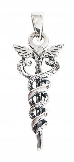 Srebro! Symbol Eskulapa - wisiorek - 3.8 gram!