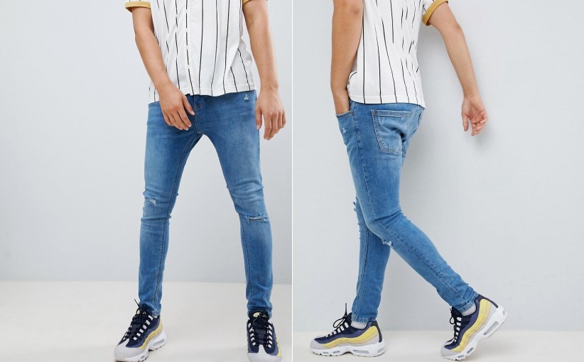 18N133 BERSHKA__NT2 SPODNIE JEANS RIPPED__W31/L32