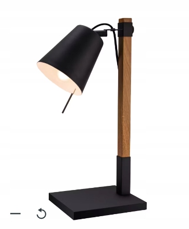 Lampa stołowa GoodHome Menonry 1-punktowa E27 czarna / drewno