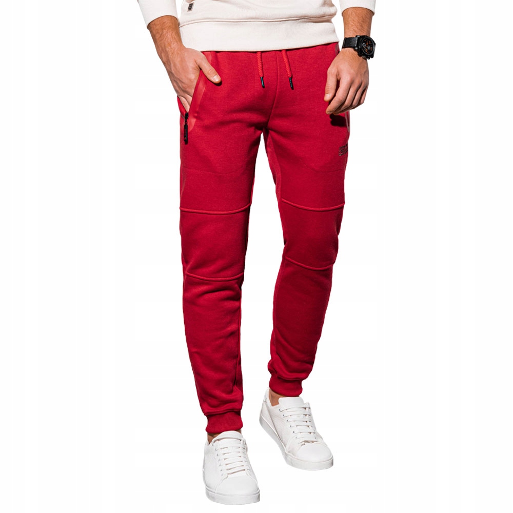 Spodnie męskie dresowe bawełna P902 czerwone M