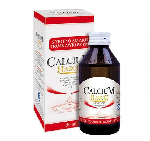 CALCIUM Hasco syrop truskawkowy wapń alergia 150ml