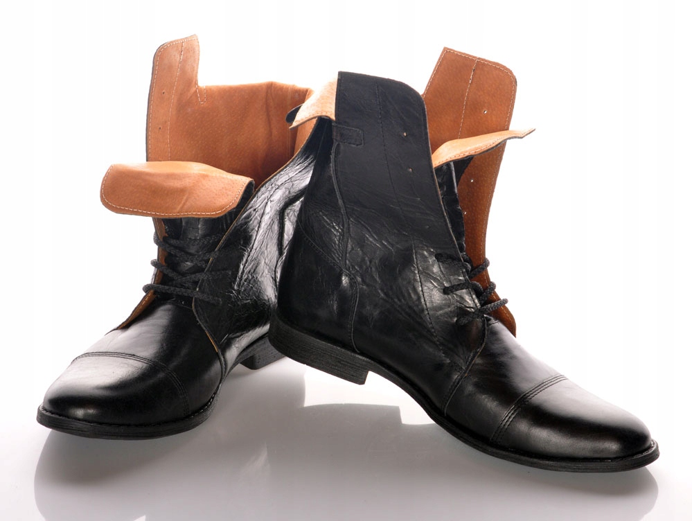 BUTY MĘSKIE SKÓRZANE WYSOKIE CAŁE ZE SKÓRY KOZAKI