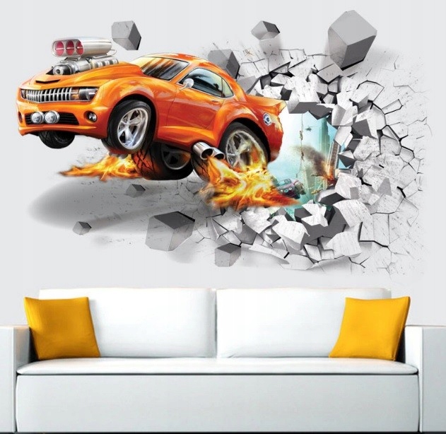 Naklejka ścienna na ścianę HOT WHEELS 70x50 cm