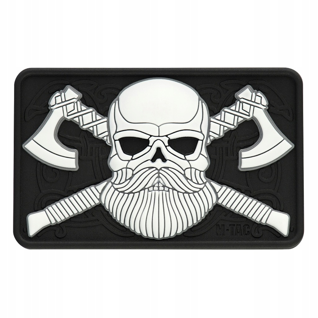 Naszywka Narzepka Emblemat M-Tac Bearded Skull 3D PVC Black/White