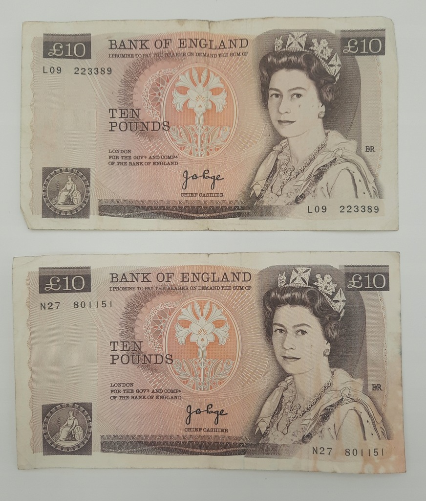 Banknoty 10 Funtów Wielka Brytania