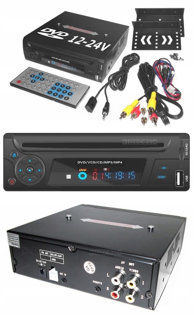 Odtwarzacz DVD Samochodowy CD USB SD 12V 24V - 11507819221