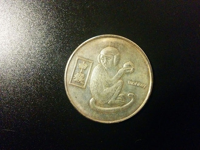 Moneta Chińska Małpa Rok Małpy