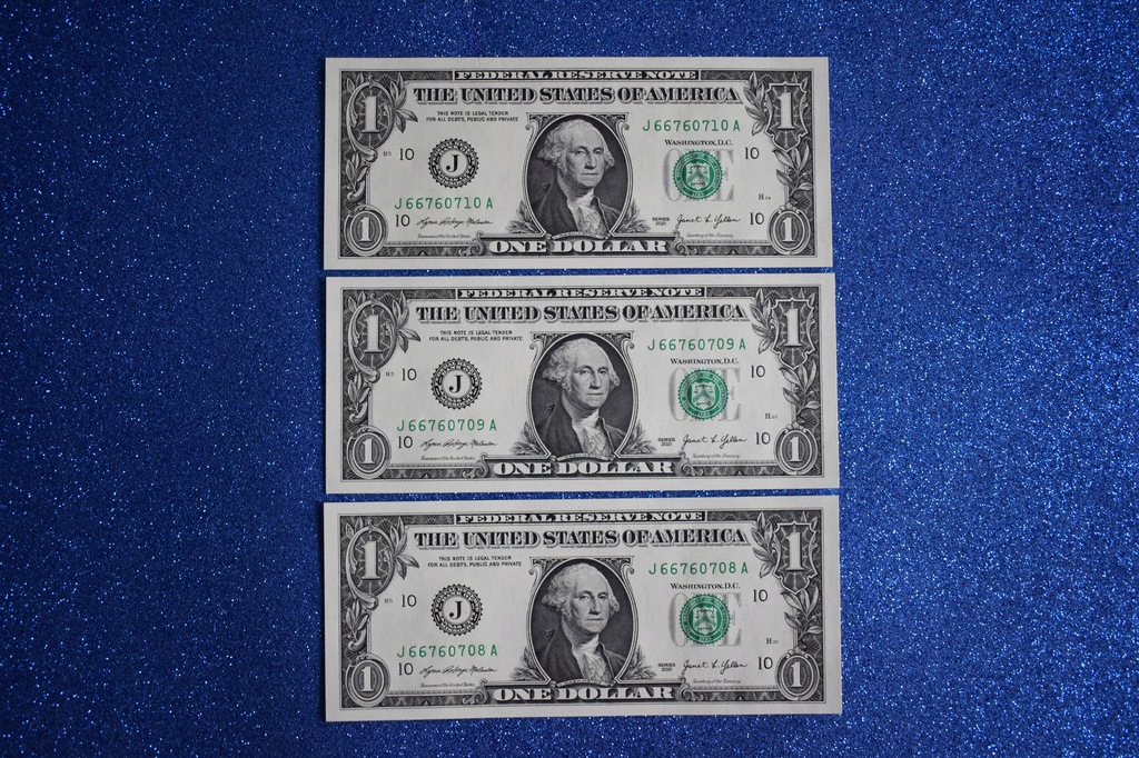 ZESTAW 3x1 DOLLAR, USA, 2021r, "J" KANSAS