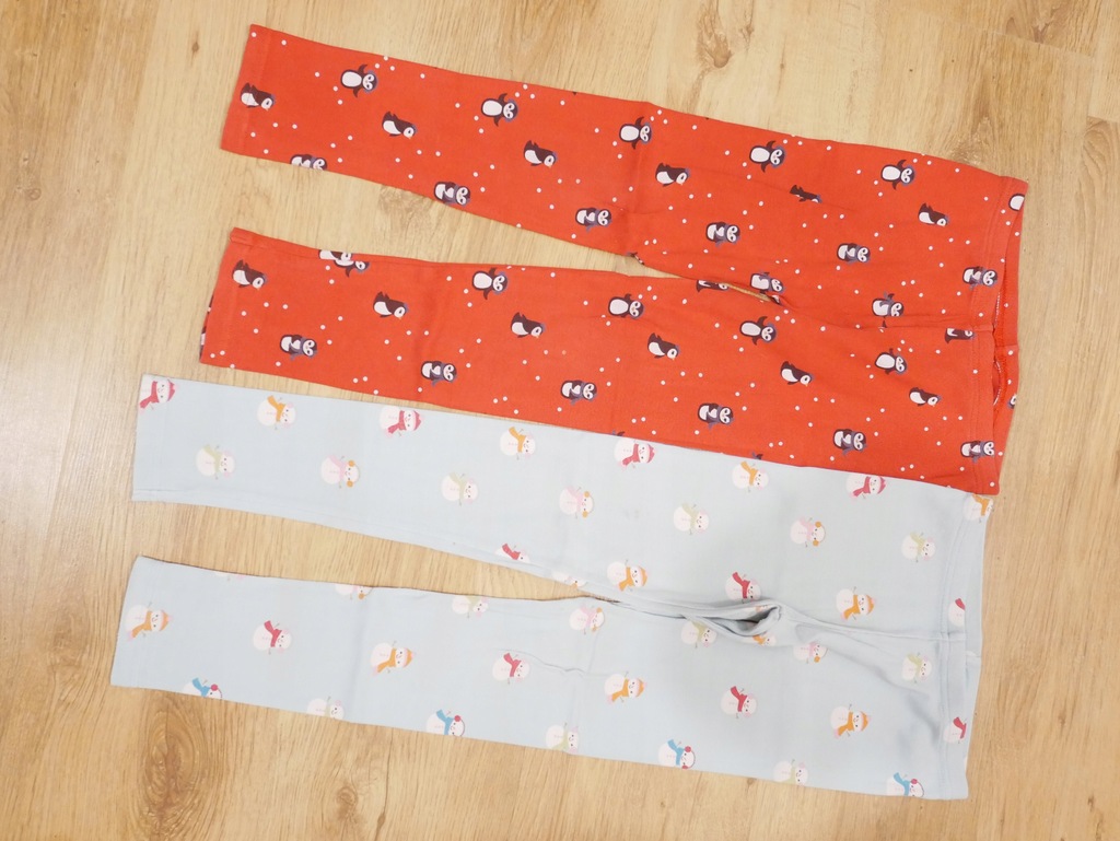 GYMBOREE LEGGINSY PINGWINKI BAŁWANKI 128 2 SZT